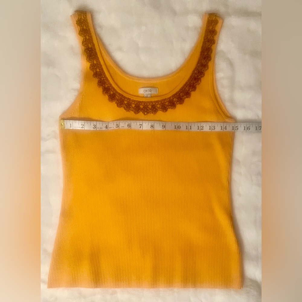 Cache Rib Knit Bead Embellished
Neck Stretch Top Size L - Picture 4 of 7